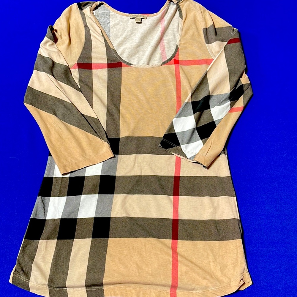 Vintage Burberry All Plaid Top, Large (Long fit)